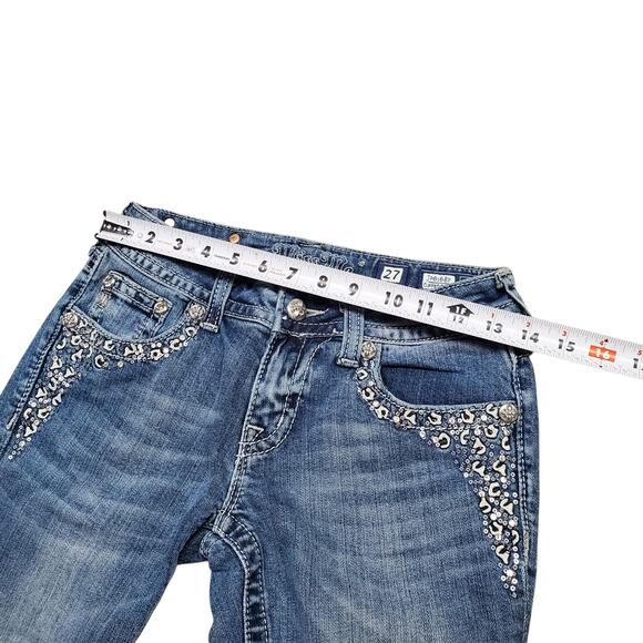 Y2k Miss Me Low Rise Embellished Capri Jeans Women's Size 27 - Picture 6 of 8